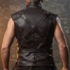 Genuine Black Leather Biker Vest for Men With Armor | Real Leather Cosplay Vest | Customizable