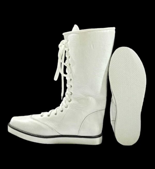 Handmade white Leather and Tan Suede Ankle Boots With Lace up Closure |
