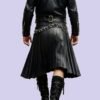 Black Leather Kilt Men (Real Leather Men Black Kilt