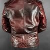 Men’s Wine Leather Biker Jacket – Slim Fit Rocker Style