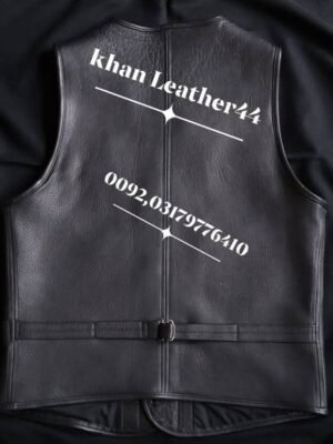 Buy Black Leather Sleeveless Jacket
