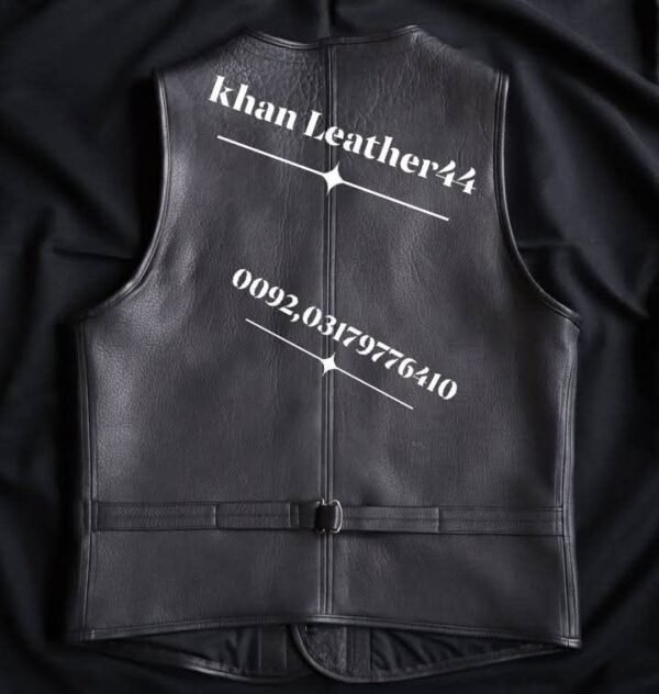 Buy Black Leather Sleeveless Jacket