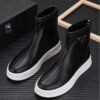 Men’s Punk Casual Ankle Boots High-top Suede Flat Shoes Side Zip Work Pointy Toe ; Width · Medium (B, M) ; Available Sizes · EUR 38 39 40 41 42 43 44 45 46 / US6,7,