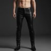Handmade Genuine Leather Lace-up Pants for Men | Custom Handmade Gothic Biker Style