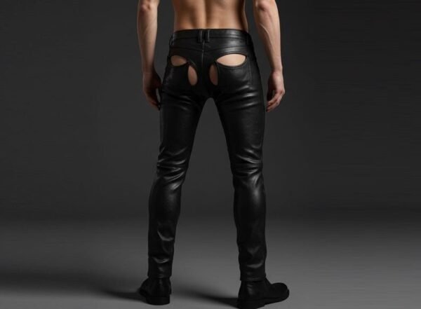 Handmade Genuine Leather Lace-up Pants for Men | Custom Handmade Gothic Biker Style