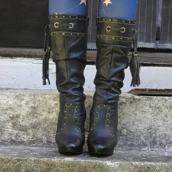 Moda in Pelle Women’s Leather Knee-High Boots