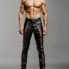 Handmade Genuine Leather Lace-up Pants for Men | Custom Handmade Gothic Biker Style