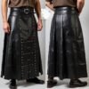Gothic Festival Handmade Long Leather Kilt – Heavy Duty Men’s