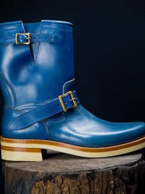 Men’s Handcrafted Leather British Motorcycle Moto Zipper Biker Engineer Boots |