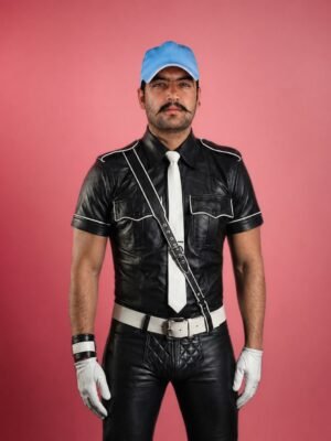 Men Premium Leather Uniform Costume